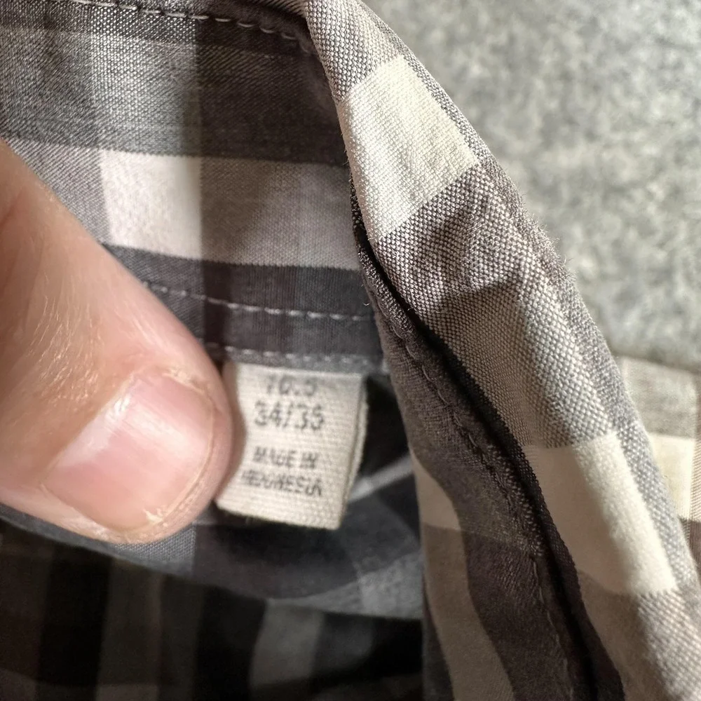 Todd Snyder Shirt Mens Medium Gray Brown Check Plaid Button Down Long Sleeve
